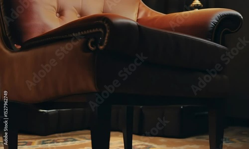 Red Leather Armchair: Luxury Home Interior Design