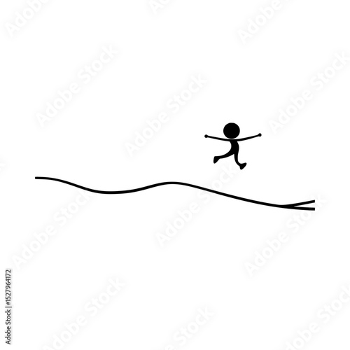 Jumping Human Vector Icon