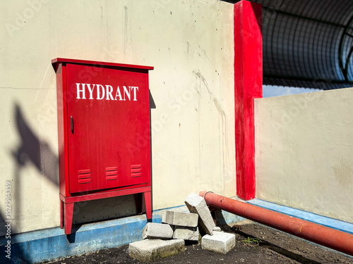 close up photo of outdoor fire hydrant type in a modern market in bandung regency  photo