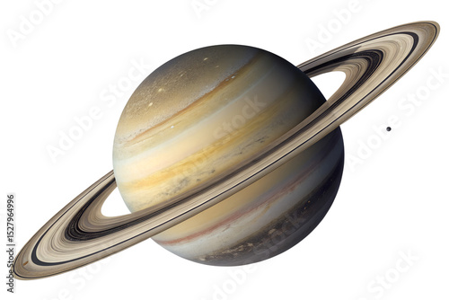 planet saturn isolated on white