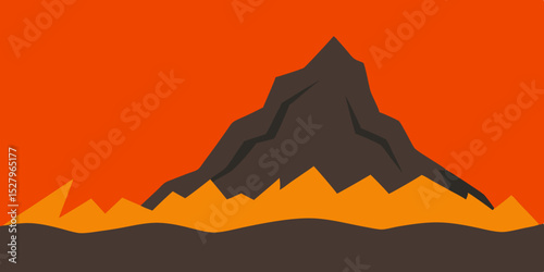 A dark jagged and cooled sharp volcanic rock field cartoon video background scene vector illustration