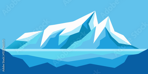 A massive frozen blue and arctic white glacier cartoon video background scene vector illustration