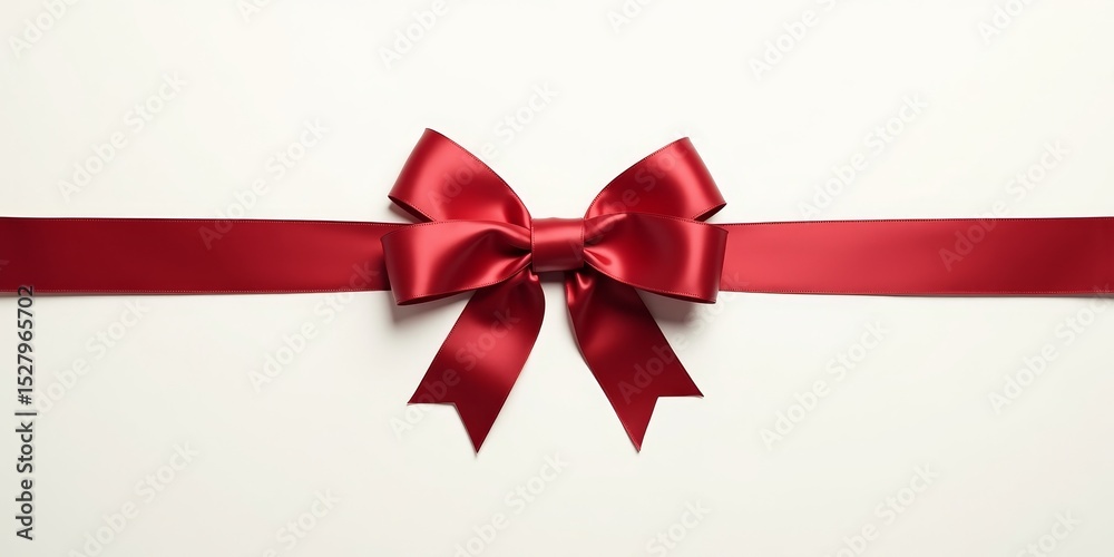 A red ribbon bow tied on a white background, symbolizing gift wrapping, celebration, and special occasions, with simple copy space. A red ribbon bow tied on a white background, symbolizing gift wrapping, celebration, and special occasions, with simple copy space.