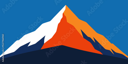 Majestic Mountain Peak Animation Cartoon Video Background Vector Scene