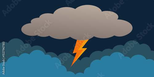 Dramatic Stormy Sky Animation Cartoon Video Background Vector Illustration