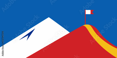 Action Ski Slope Animation Cartoon Video Background Vector Design