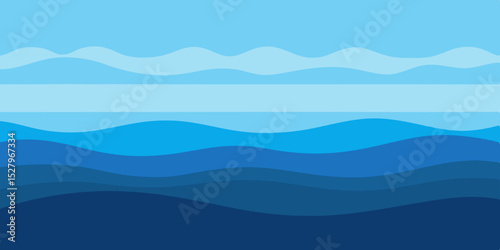 Vast Open Ocean Animation Cartoon Video Background Vector Scene