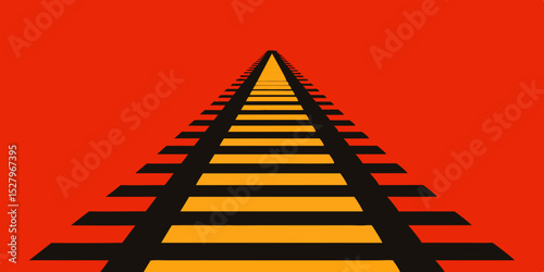 Industrial Train Track Animation Cartoon Video Background Vector Scene