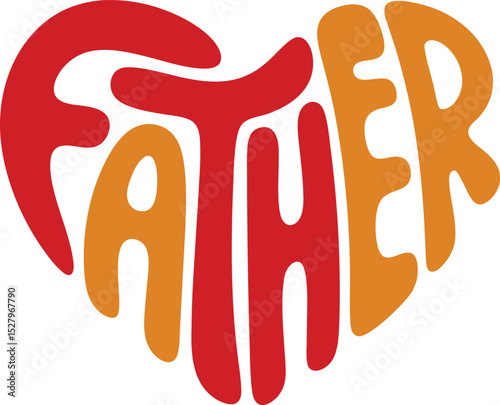 "FATHER" within a heart shape typography creative branding text vector logo design