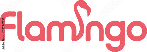 Pink Flamingo typography creative branding text vector logo design