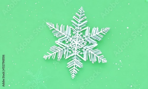 Growing Snowflake Animation: Microscopic Winter Crystal