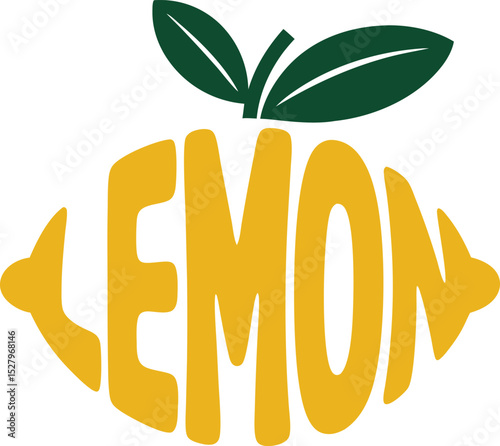 Lemon typography creative text vector logo designthe word "LEMON" into its design