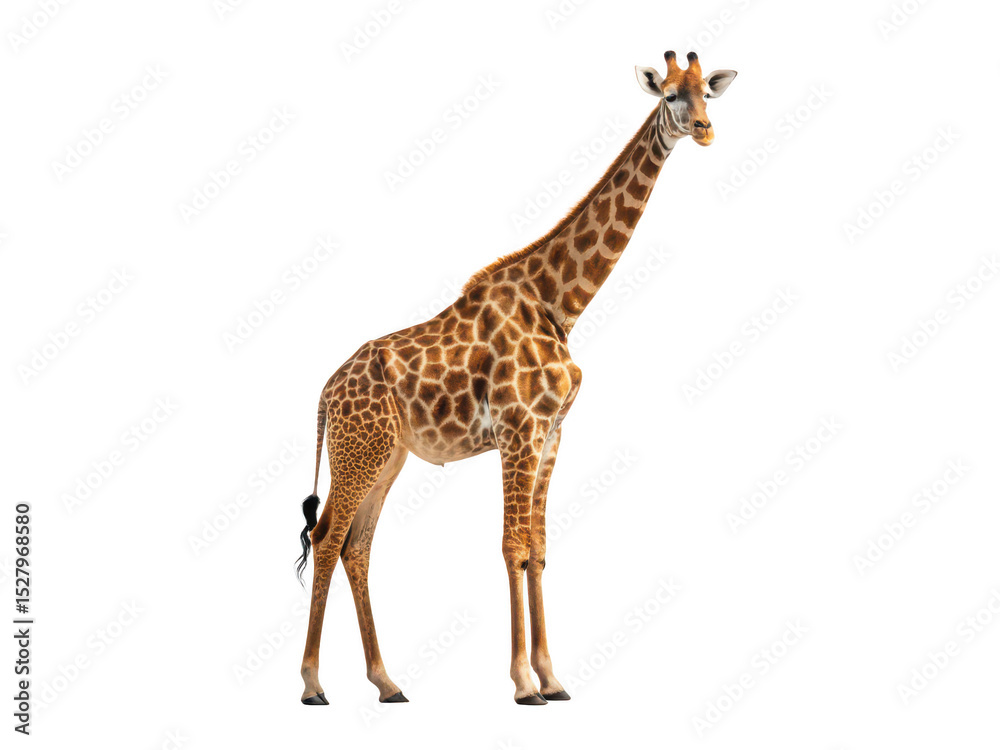 Naklejka premium giraffe animal png tall animal png African giraffe png wildlife animal png spotted giraffe png safari animal png long-necked mammal png transparent background image