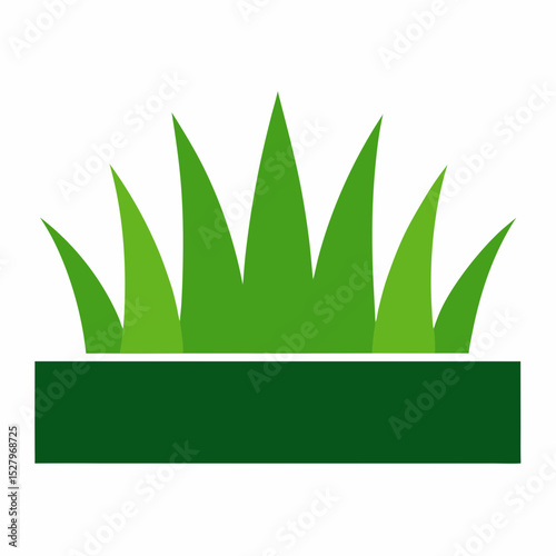 Simple green grass blades icon illustration