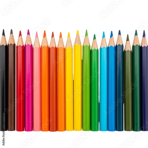 colored pencils isolated on white background
