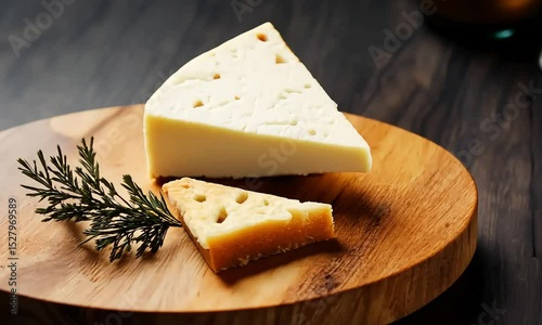 Cheese Platter Overhead Static Shot: Gourmet Food Still Life