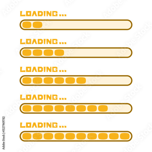 Progressed Bar Loading Bar Cute Vector for Game Ui Frame