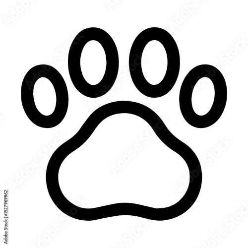 Pet paw print icon symbolizing pet friendly access with transparent background
