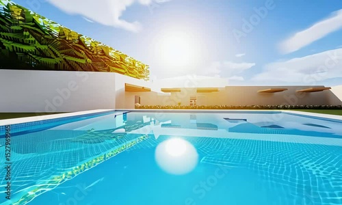  Infinity Pool 3D Animation: Modern Relaxing Background