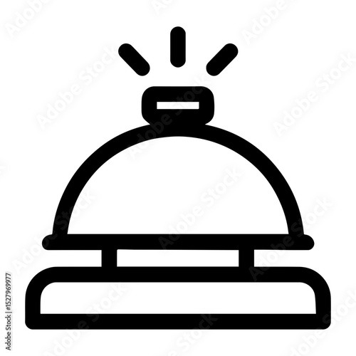 Service bell at hotel front desk icon with transparent background
