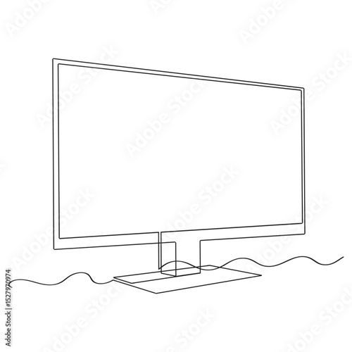  continuous line drawing Computer icon computer monitors icon vector.