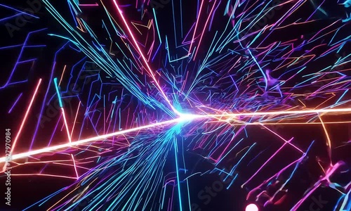 Hyperspace Light Speed Animation: Abstract Technology Tunnel