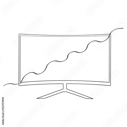  continuous line drawing Computer icon computer monitors icon vector.