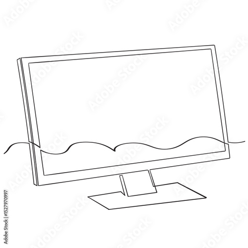  continuous line drawing Computer icon computer monitors icon vector.