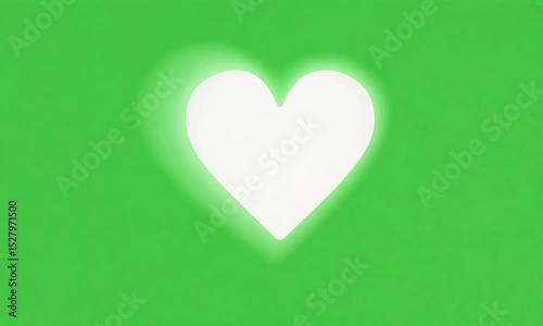 Green Screen, Glowing Heart Icon: Engagement Love Like Graphic