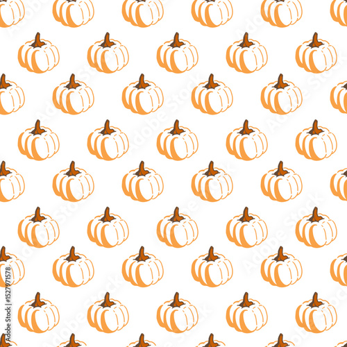 Autumn Gourds Garden Treasures Vector Seamless Pattern can be use for background and apparel design
