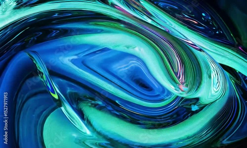  Liquid Blue and Gold Abstract Flow: Marble Swirl Fluid Motion