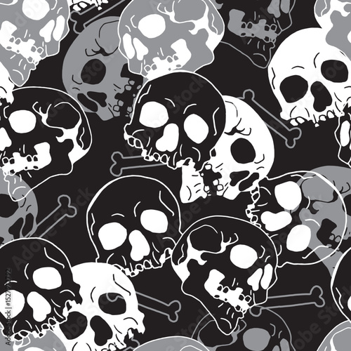 Mystic Cranium Enigma Memento Vector Pattern can be use for background and apparel design