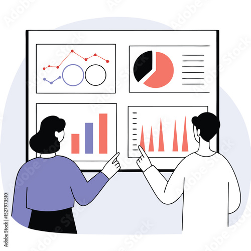 Business team collaboration analyzing data and charts for strategic planning