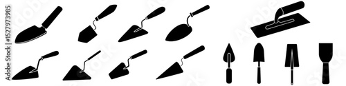 Trowel icon vector set. Putty knife illustration sign collection. spatula symbol or logo. 