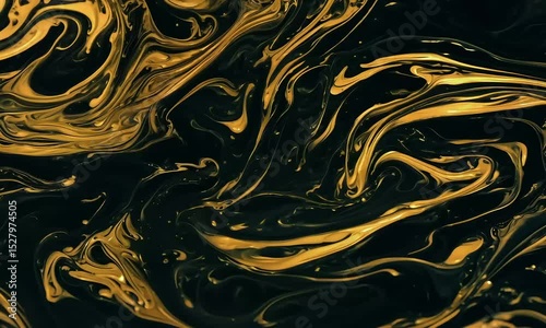 Black and Gold Abstract Flow: Luxury Marble Effect Background
