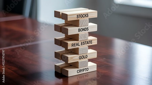 Investment Diversification strategy in stocks bonds real estate gold crypto assets