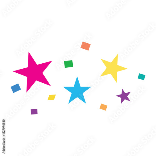 Hand drawn colorful sprinkle seamless pattern stars white background color confetti vector texture illustration for holiday birthday party,