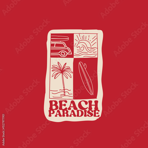 Beach Paradise summer graphic vector