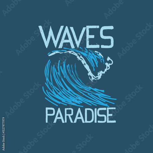 Waves Paradise vector illustration graphic design