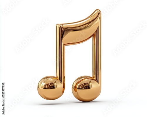 Golden Music Note Sculpture with Shine and Glossy Finish