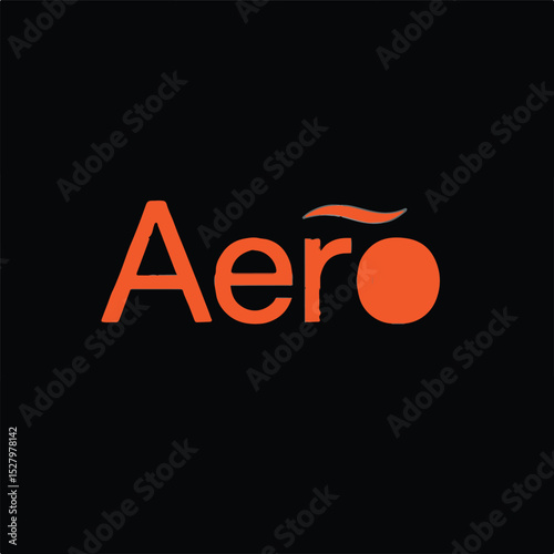 Simple and clean silhouette design featuring text of aeró for branding purposes