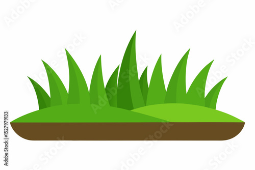 Simple cartoon grass patch illustration