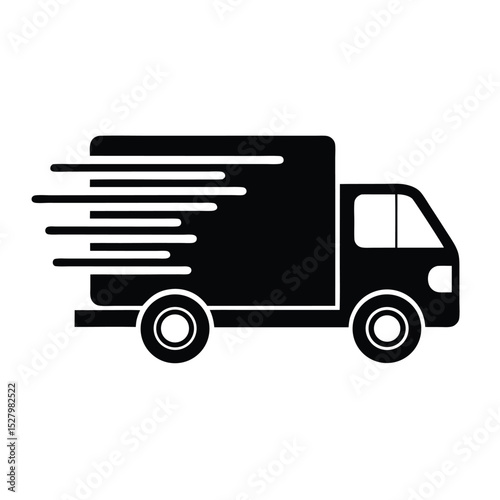 Black and white truck illustration 