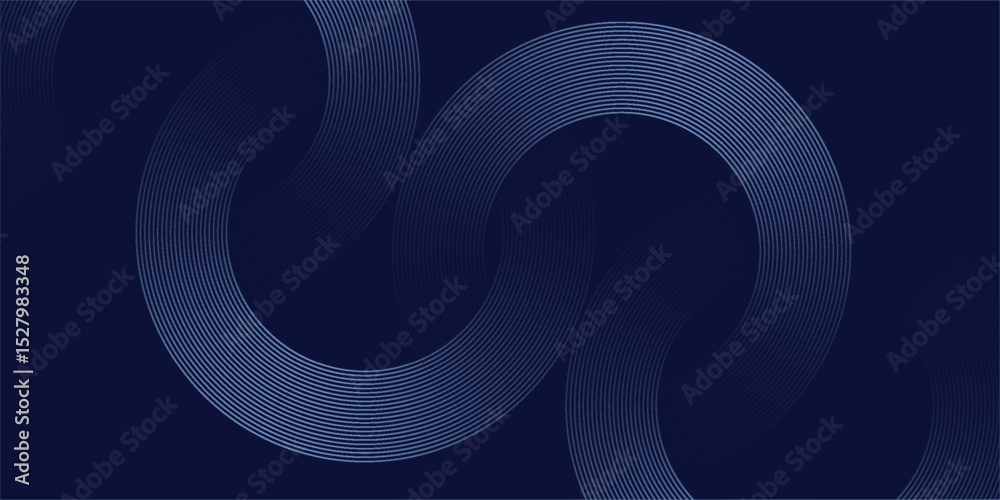 Abstract blue glowing geometric lines on dark blue background. Modern shiny blue circle lines pattern. Futuristic technology concept. modern