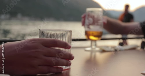 Drinks at the beach, cocktail and beer
