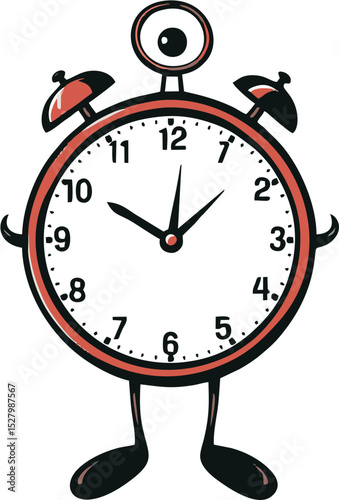 Cartoon alarm clock vector illustration design art 