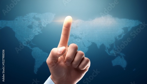 finger pressing an imaginary button pointing