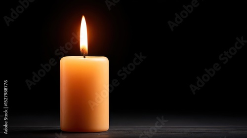 Wallpaper Mural Single Candle Flame in a Dark Space with Warm Outlining Effect Torontodigital.ca