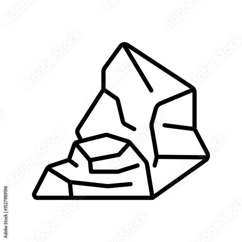 stone black line icon for digital and print projects. Building materials.