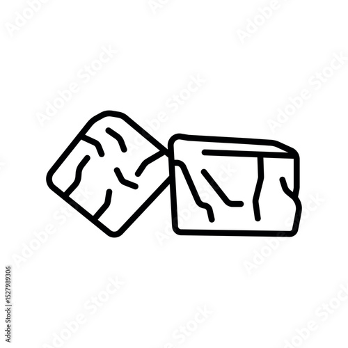 clay black line icon for digital and print projects. Building materials.